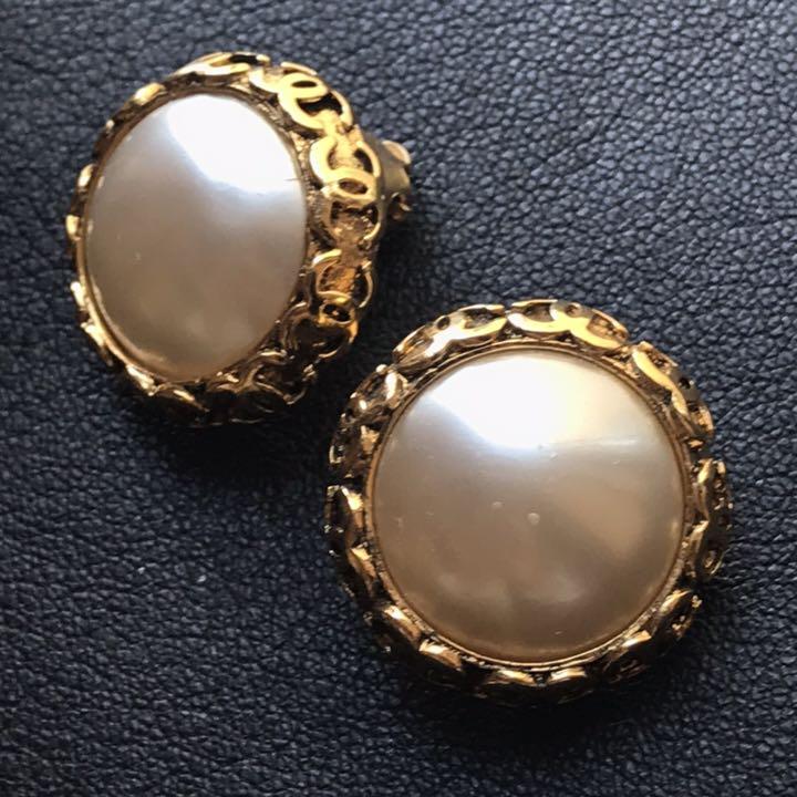 ークゴール CHANEL パールイヤリング NDznx-m13600990733 ヴィンテージ くすみ