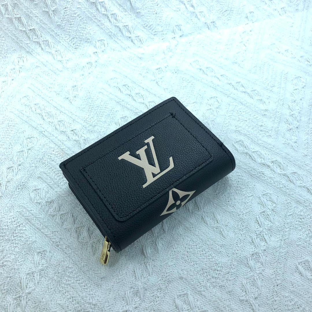 LOUIS VUITTON 二つ折り財布 ブラック - メルカリ
