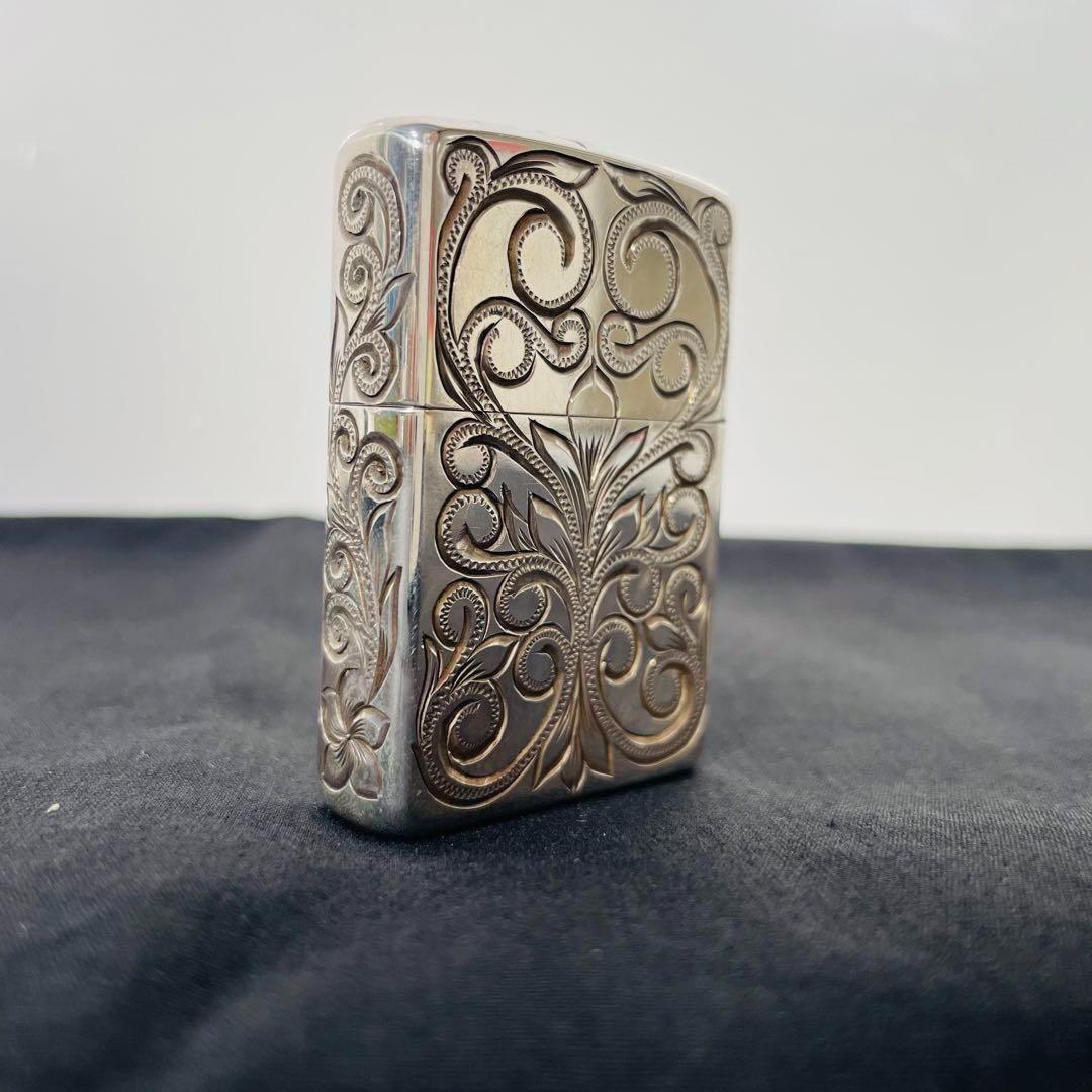 ZIPPO ケース付き　スターリングシルバー　5面彫刻