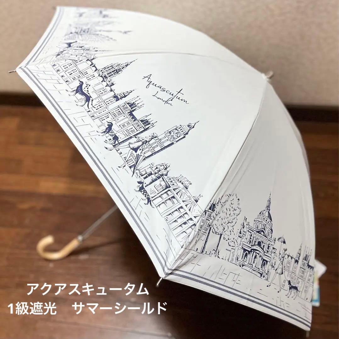 送料無料即納 アクアスキュータム ロンドンガール柄 晴雨兼用 日傘