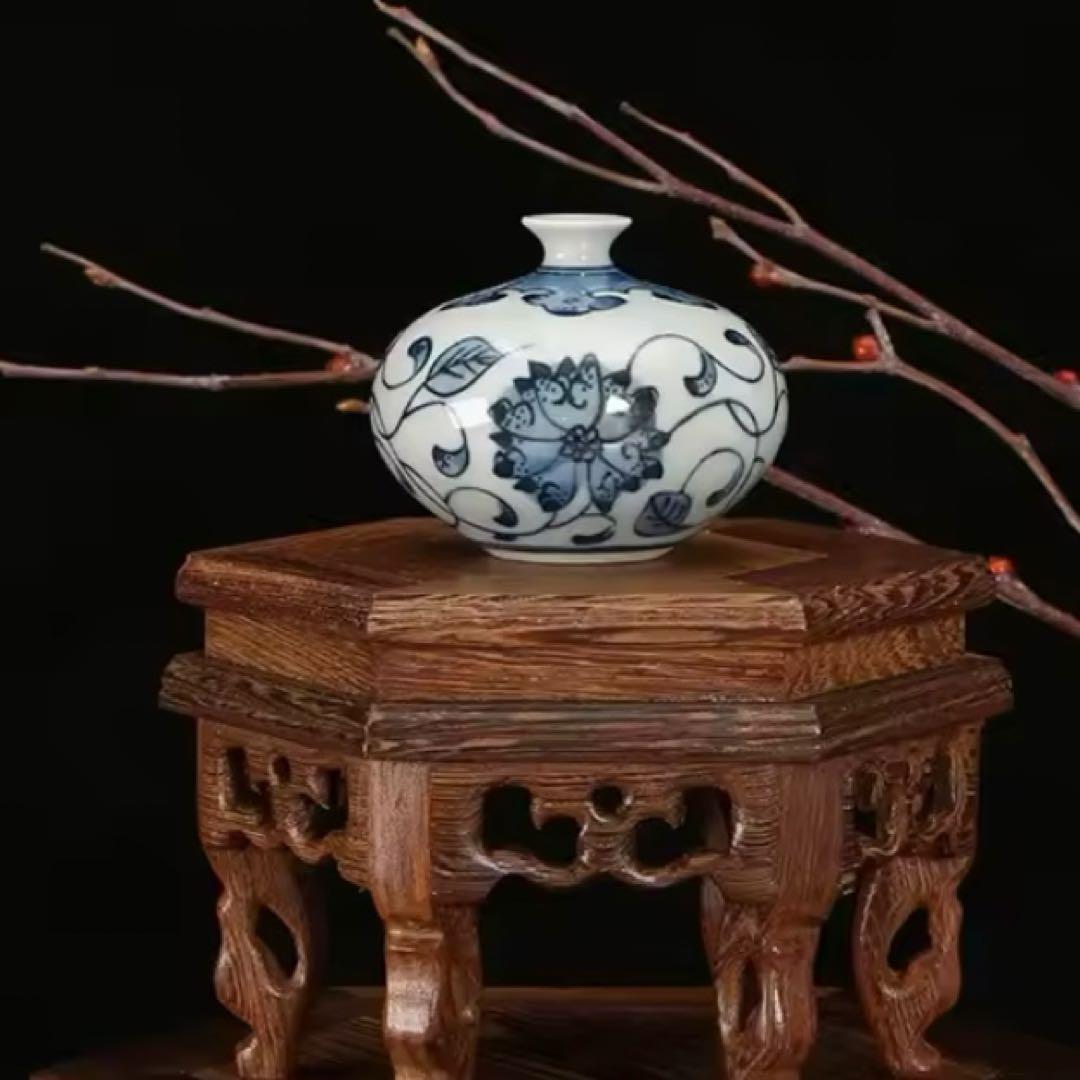 蓮の葉 (六角蓮) 木彫 無着色 アンティーク 花台 飾り台 茶席盆 蓮の葉 (六角蓮) 木彫 無着色 アンティーク 花台 飾り台 茶席盆