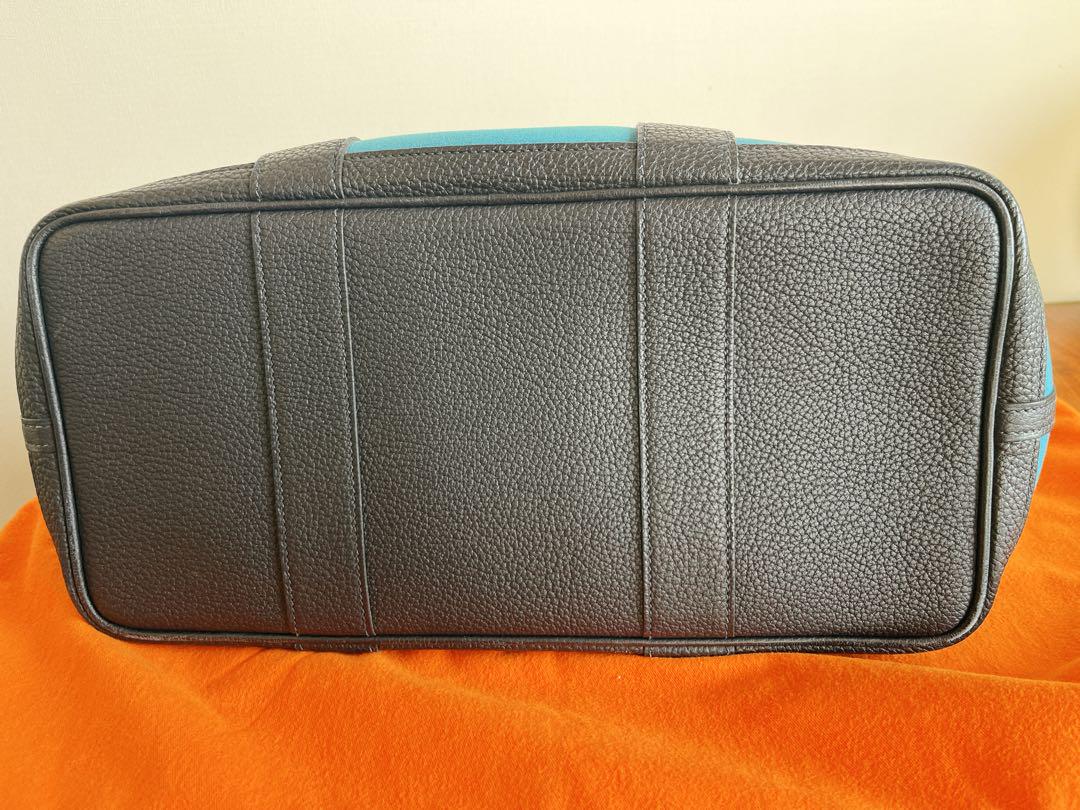 エルメス HERMES ガーデンパーティ PM ブルー トートバッグ キャンパス