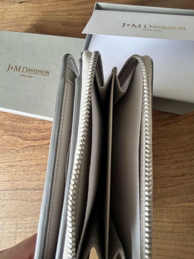 J&M DAVIDSON スタッズ　二つ折り財布　WALLET ライトグレー
