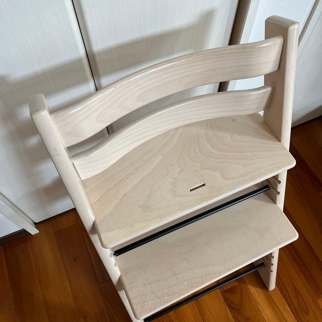 ストッケ トリップトラップ ホワイトウォッシュ　シリアル4 ベビーセット付き 良品 STOKKE トリップトラップ シリアル4 ハイチェア ベビーセット付き