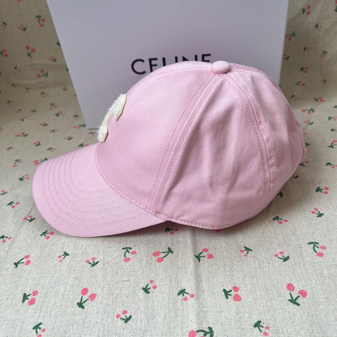 希少CELINE ピンク ベースボールキャップ S 希少CELINE ピンク ベースボールキャップ S