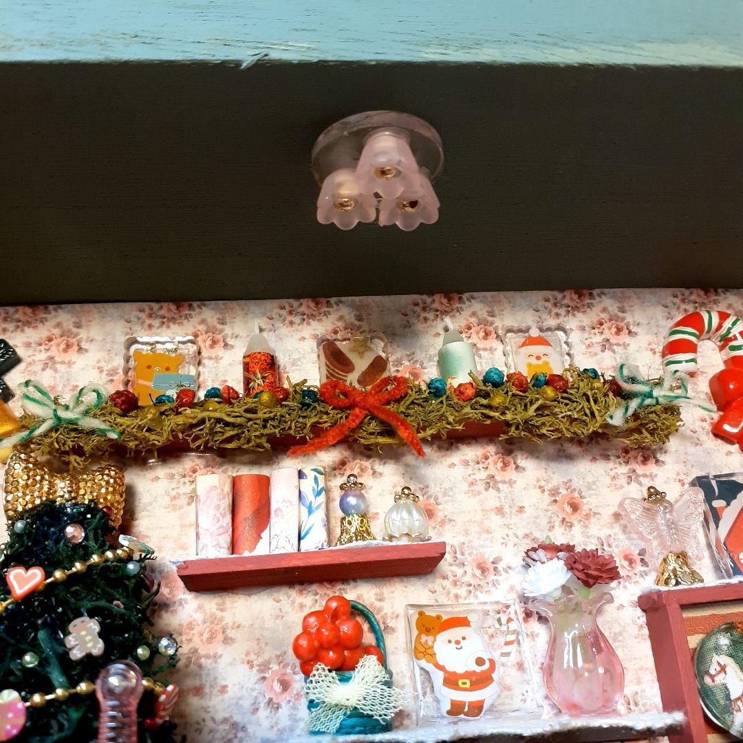 ミニチュアハウス　エコクラフト　クリスマス　インテリア雑貨