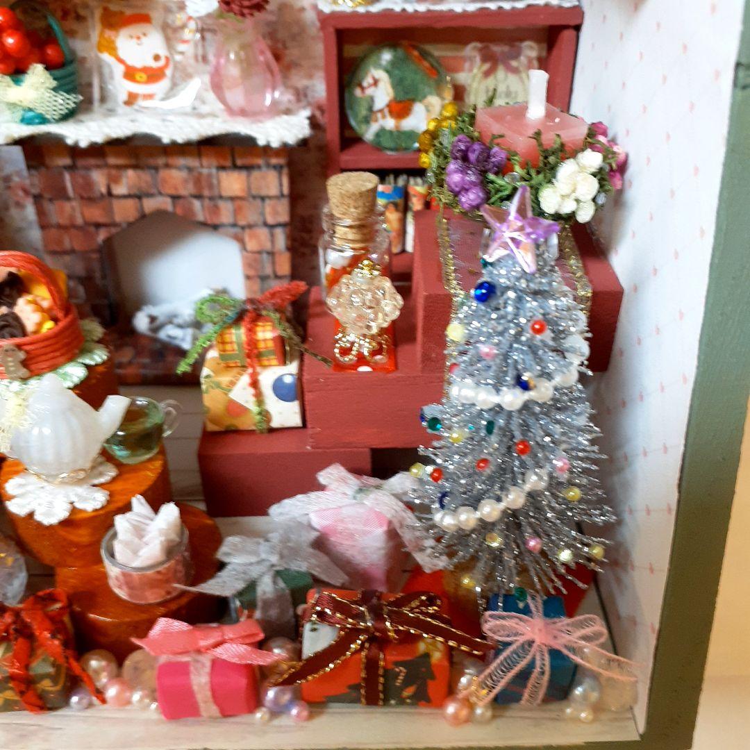 ミニチュアハウス　エコクラフト　クリスマス　インテリア雑貨