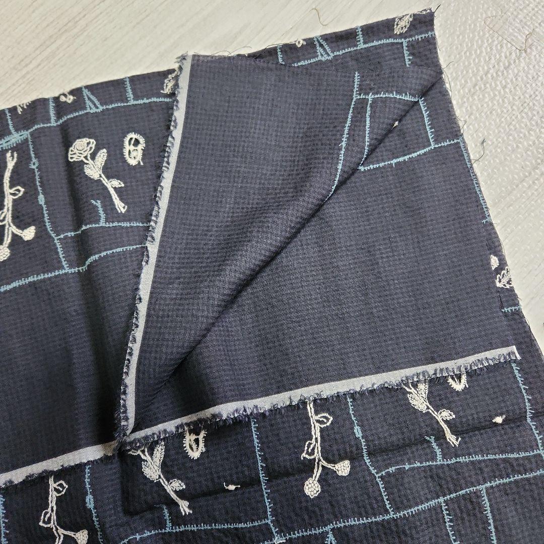 garden patchwork navy　生地幅半分×50