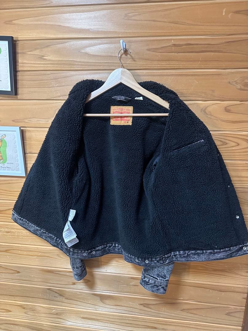 Levi's ブラック ボアデニムジャケット subculture rats Levi's ブラック ボアデニムジャケット subculture rats