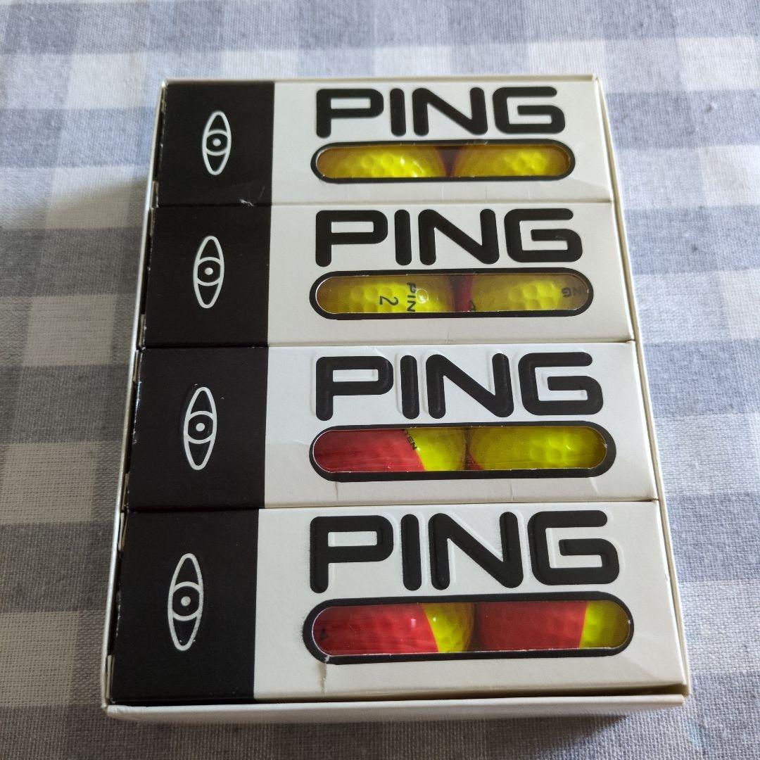 【匿名配送】PING　ゴルフボール　カラーボール　ゴルフ　ボール　ゴールド 匿名配送】PING ピン ゴルフボール ツートンカラー カラーボール