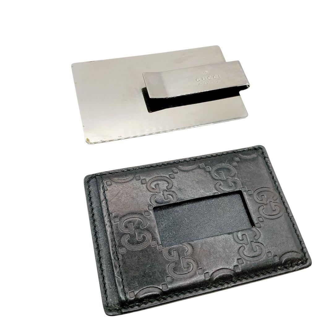 GUCCI グッチ GGロゴ シマ レザー 金メッキ フラップ 長財布