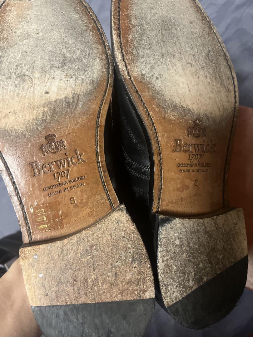 美品バーウィック 黒高級フルブローグsize8 Berwick 26.5-27位 美品バーウィック 黒高級フルブローグsize8 Berwick 26.5-27位