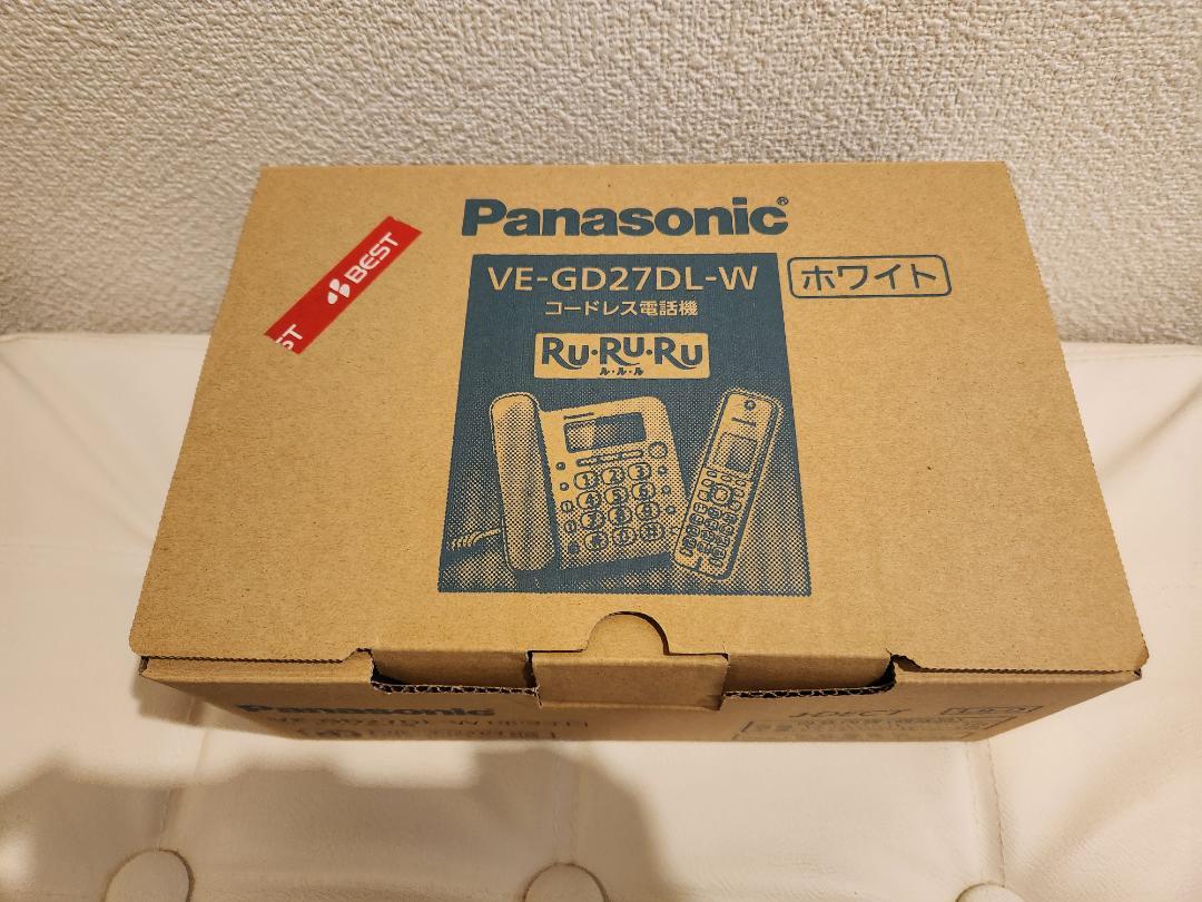 美品 パナソニック 電話機 VE-GD27DL-W (子機1台付き) ホワイト