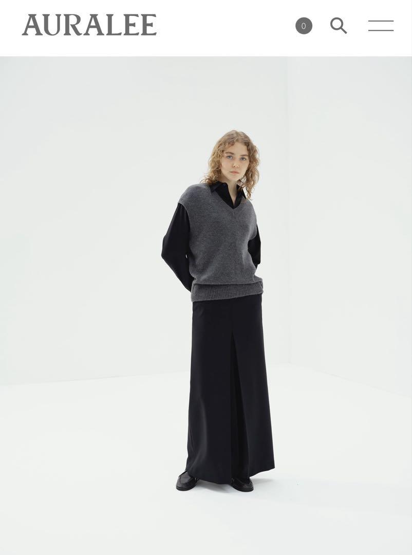 AURALEE TENSE WOOL DOUBLE CLOTH SKIRT