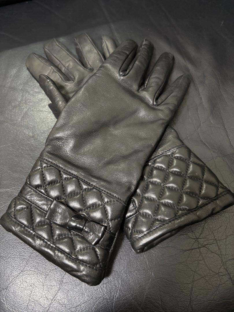 Harrods ハロッズ レザーグローブ カシミア 7 1/2