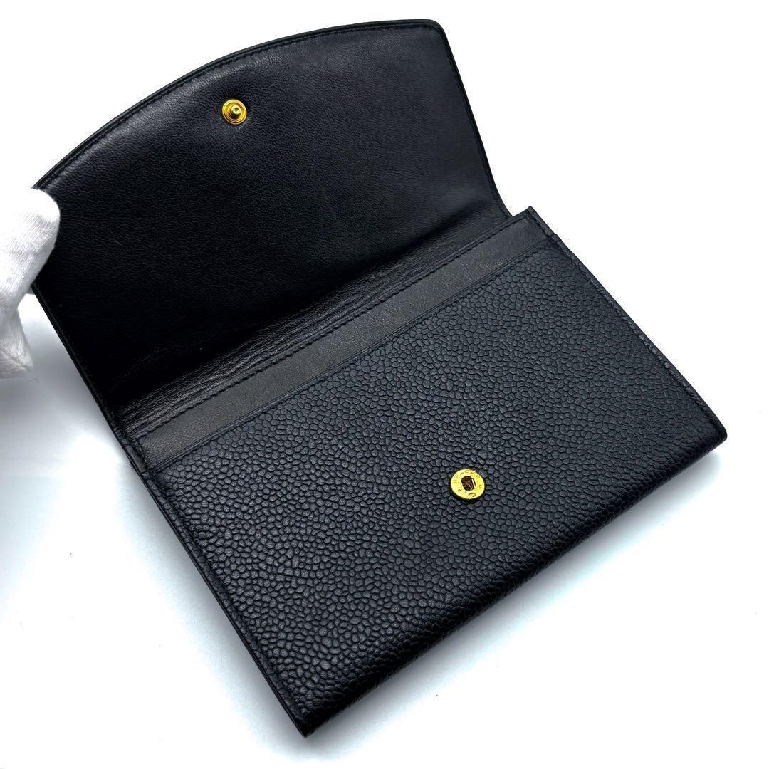 最終価格【新品未使用✨付属有】シャネル ココステッチ キャビア ミディアム 財布