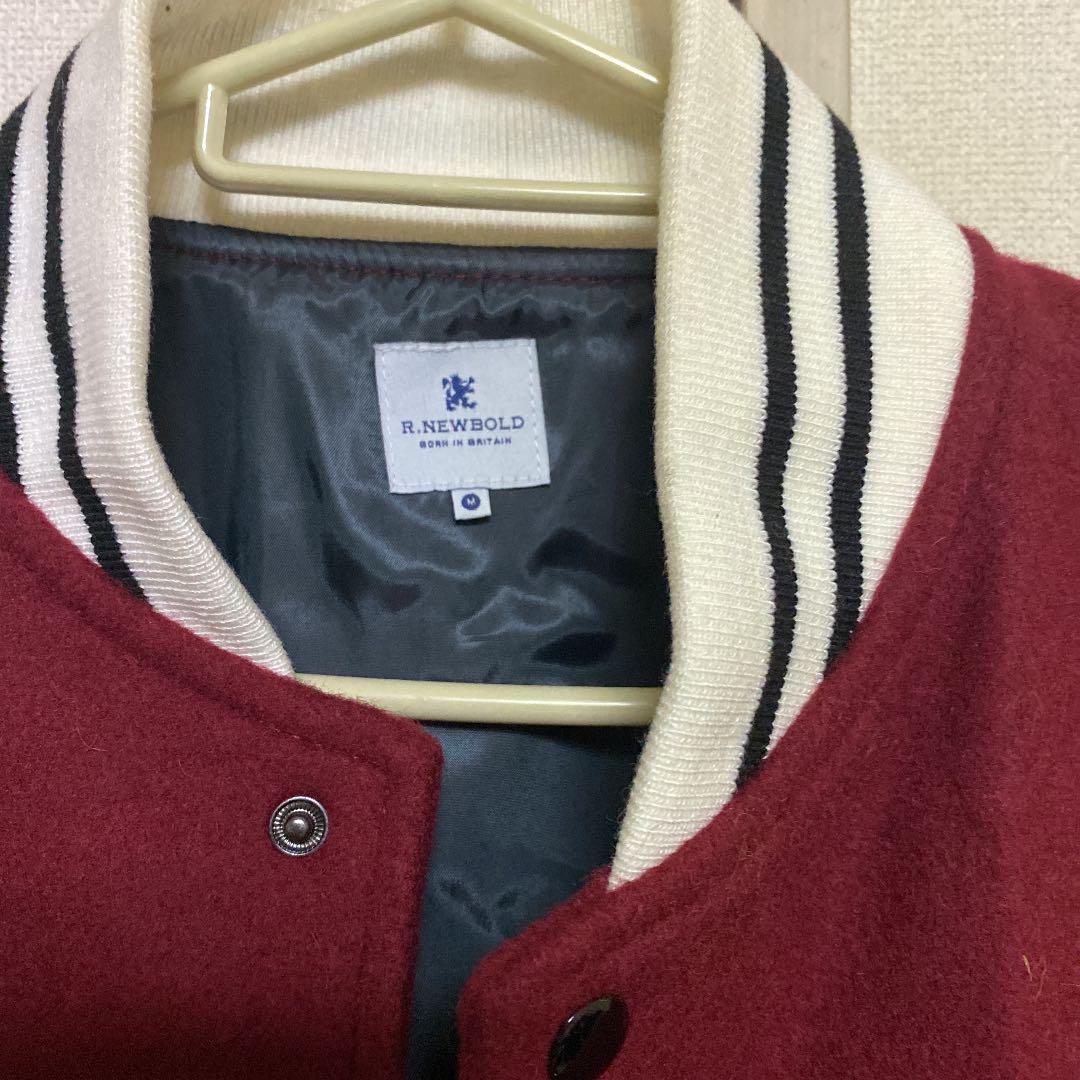 袖本革スタジャン