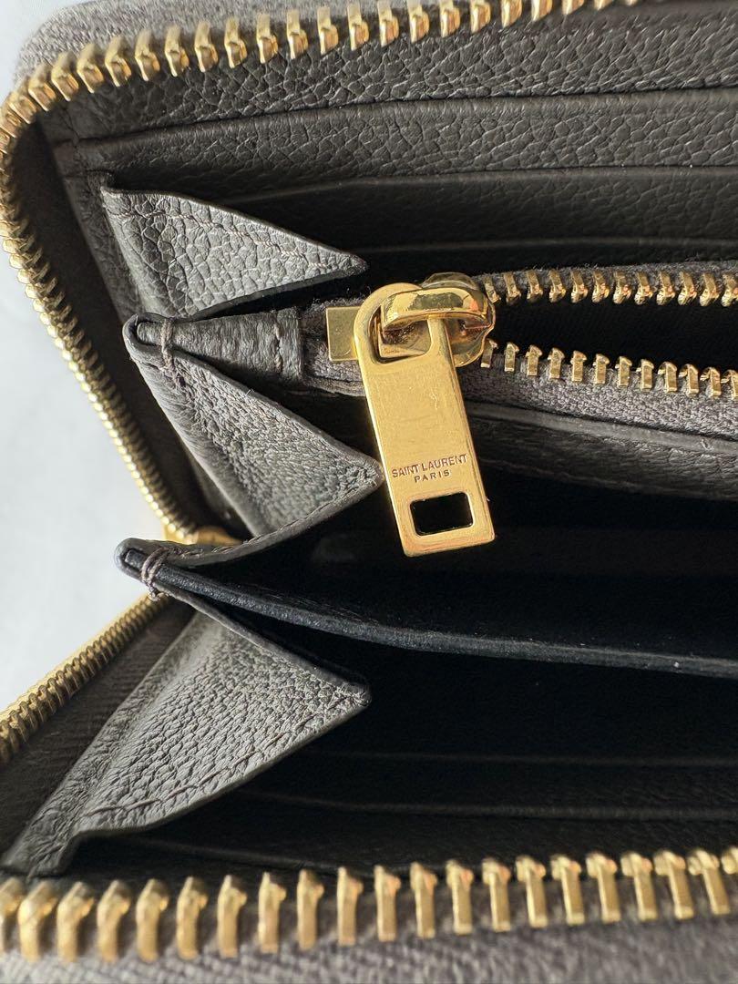 YSL イヴ・サンローラン　長財布 レザー　グレー