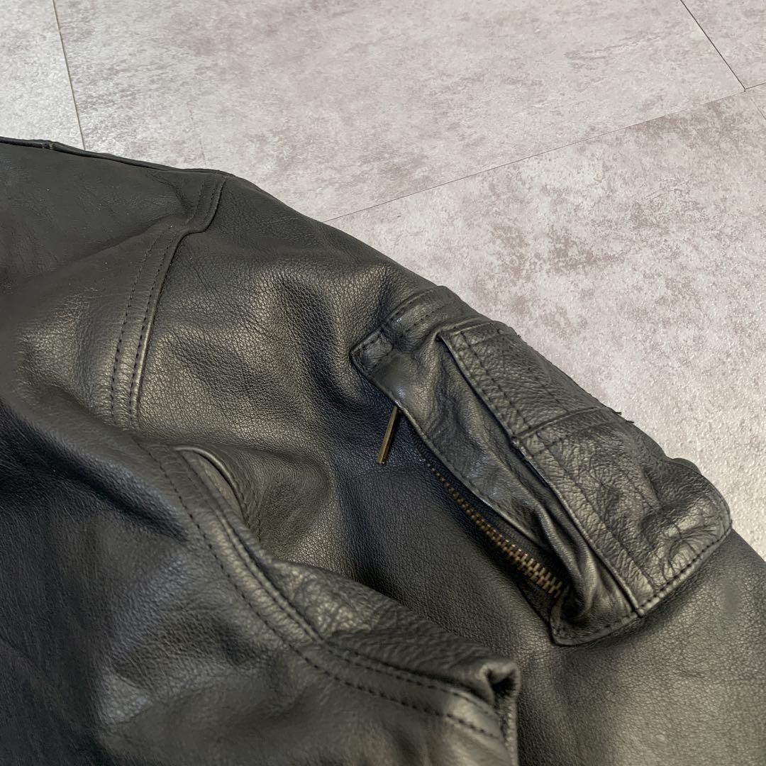 ジャケット・アウター 90s real leather ma-1 flight jacket blk