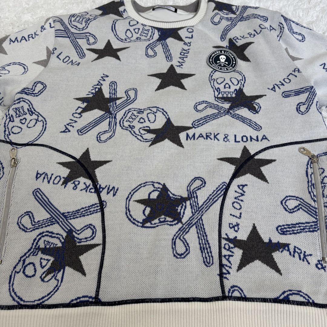 希少⛄️MARK&LONA クルーニット XL スカル 星 大きいサイズ ✨超希少✨MARK&LONA クルーニット メンズXL スカル 星 大きめ