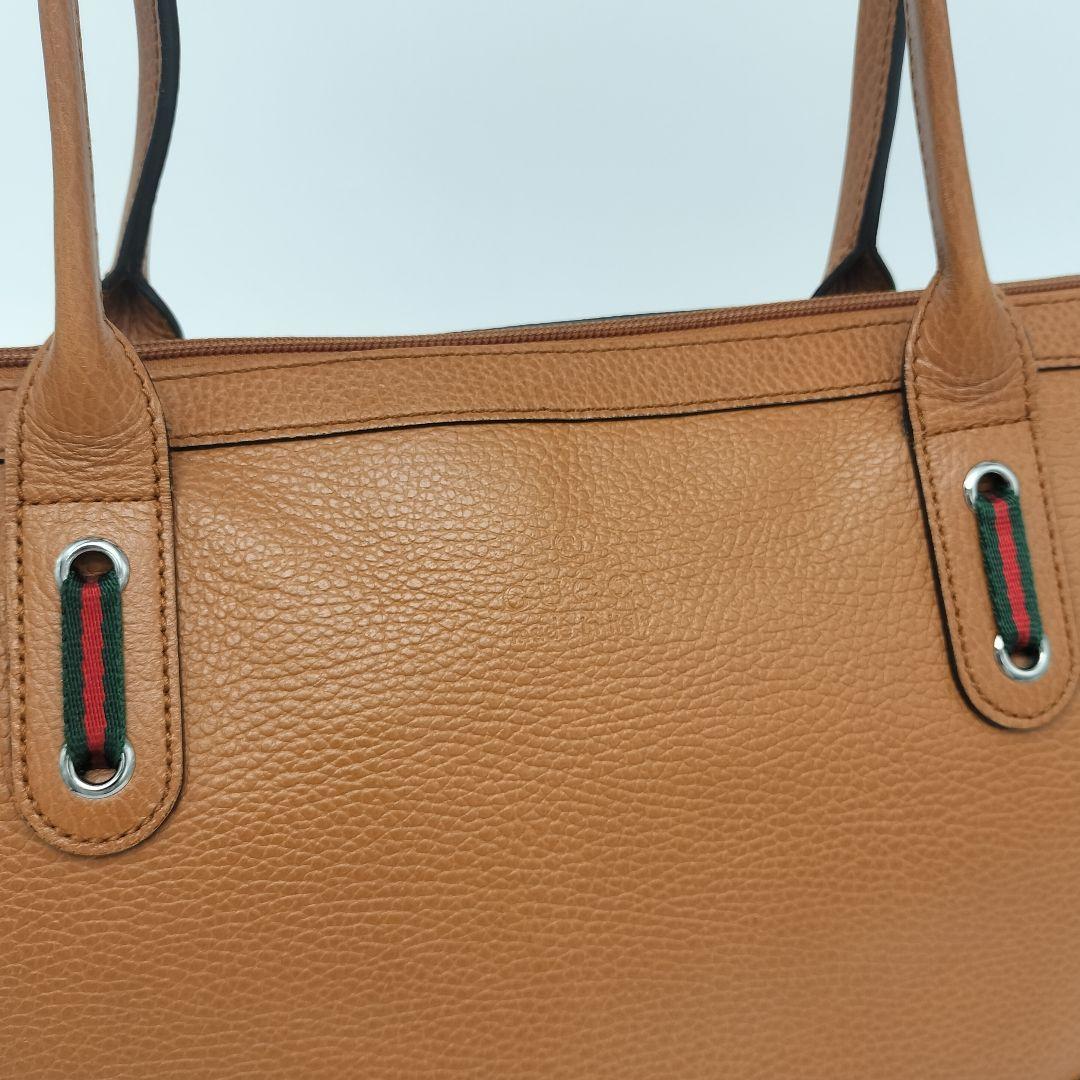極美品✨グッチ トートバッグ レザー ブラウン シェリーライン