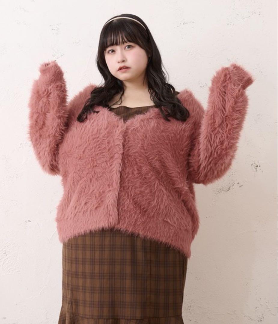 Louiosy カーディガン 「大きいサイズ」マルチウェイシャギー