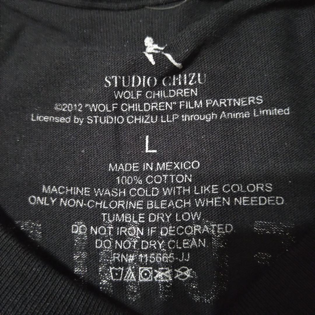 おおかみこどもの雨と雪 Tシャツ 黒 映画 ムービー アニメT おおかみこどもの雨と雪 Tシャツ 2Xサイズ 黒 映画 ムービーT