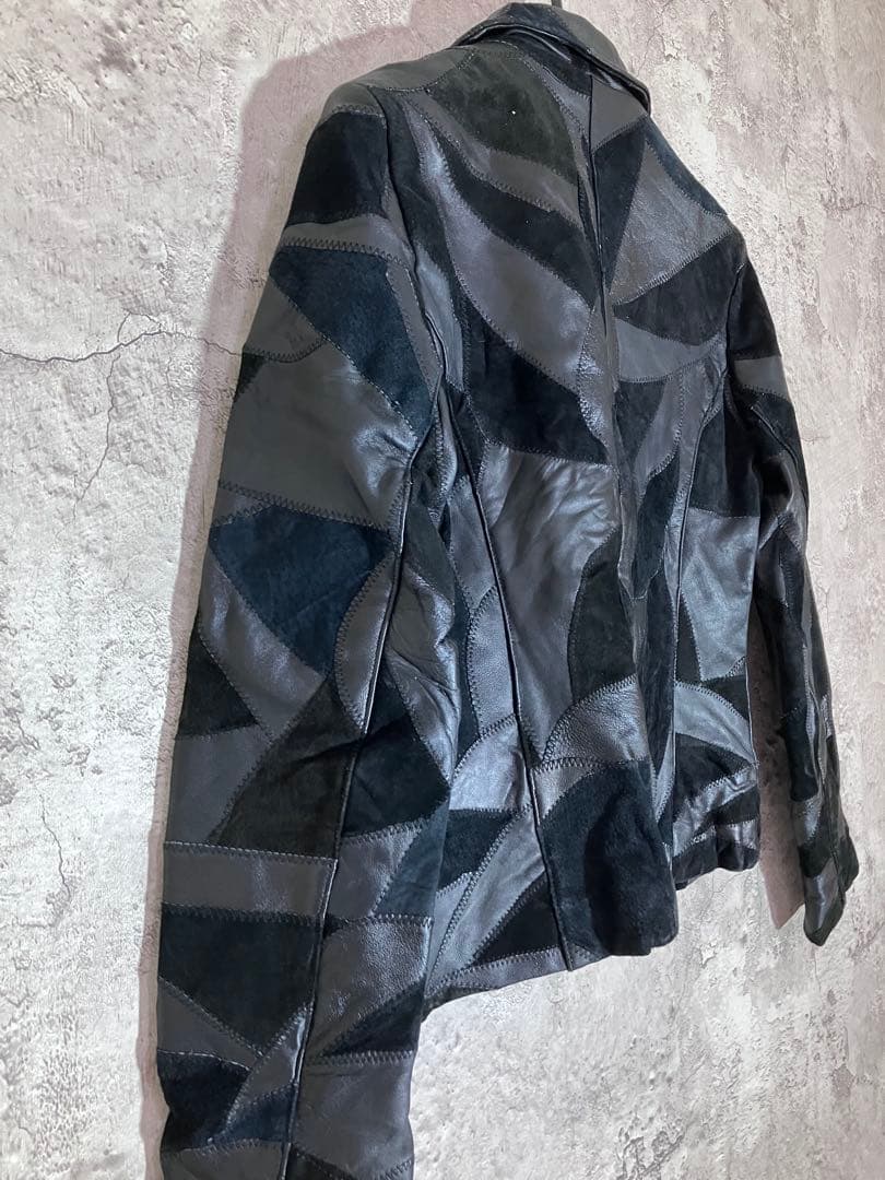 レザーパッチワークジャケット