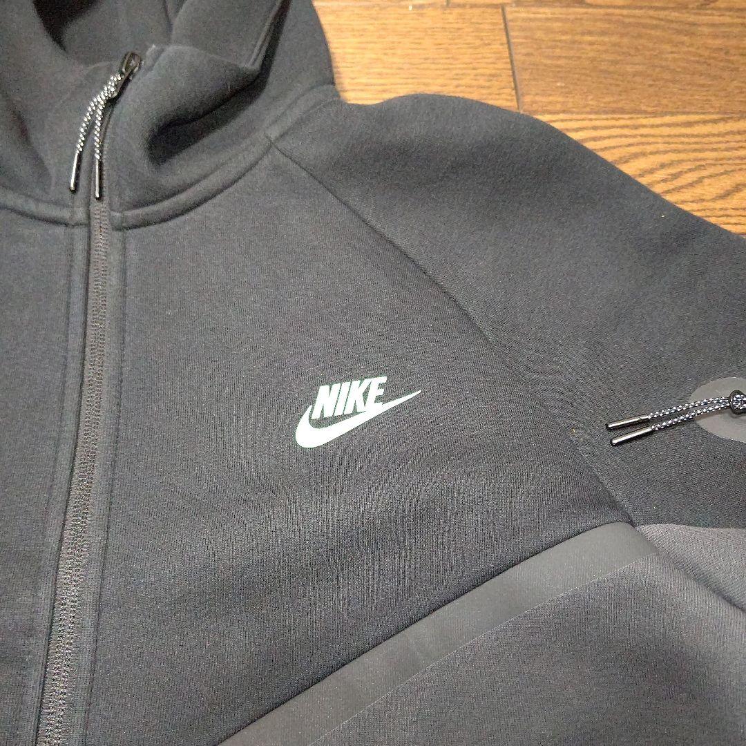 （美品）ナイキ テックフリース パーカー ブラック/グレー XL