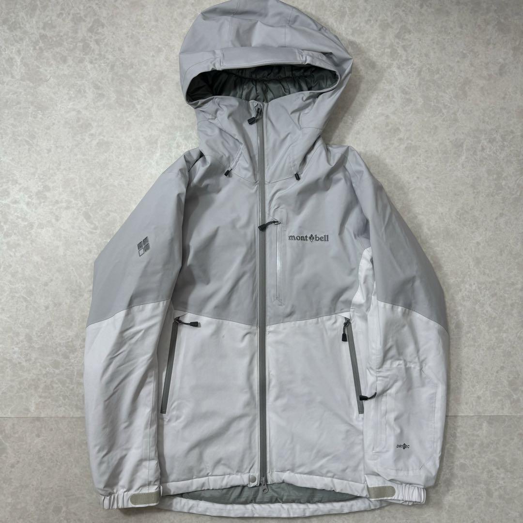 【美品】mont-bell パウダーポップパーカー メンズ ライトグレー XL 美品】mont-bell パウダーポップパーカー メンズ ライトグレー XL