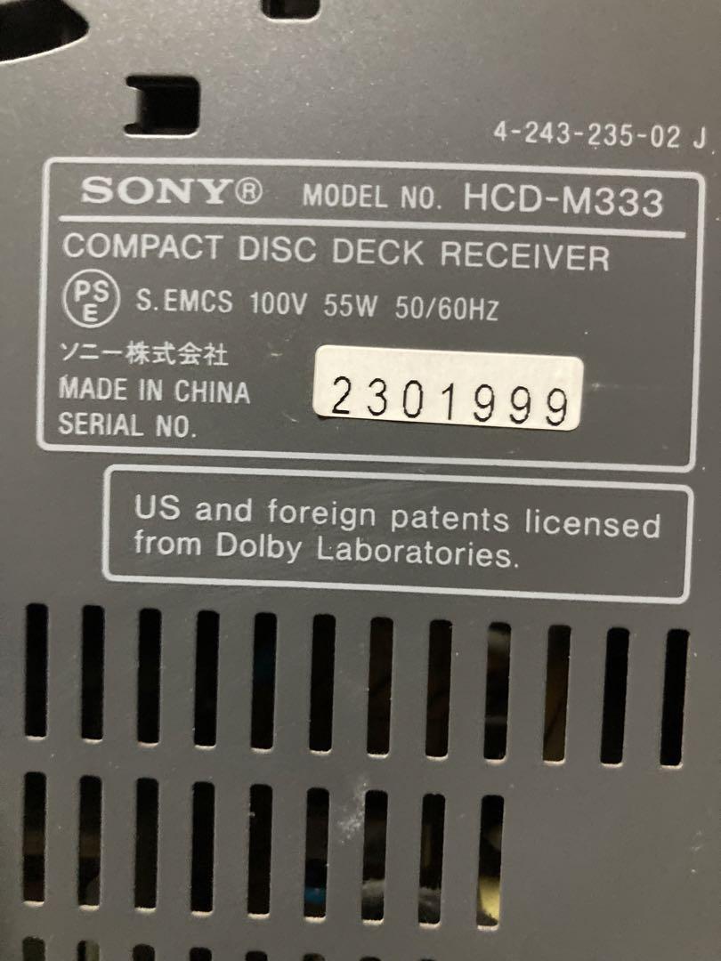 ソニー‼️コンボ　SONY HCD-M333 CDデッキレシーバー