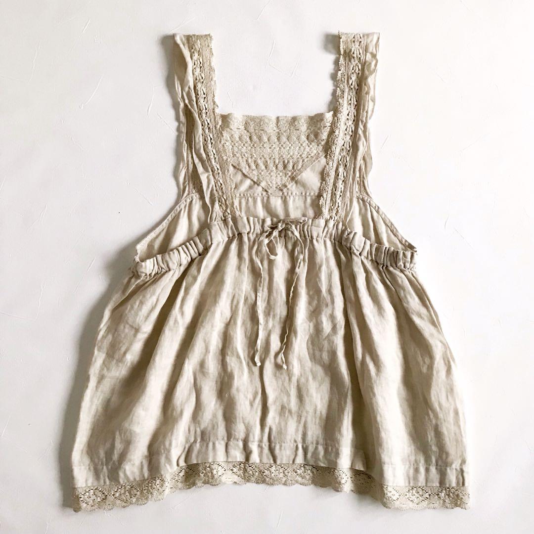 nest Robe リネン×レースキャミソール Cream