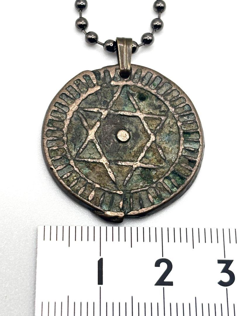 1872’s★ 六芒星 ★ソルジャーアミュレットネックレス★モロッコ王国銅貨