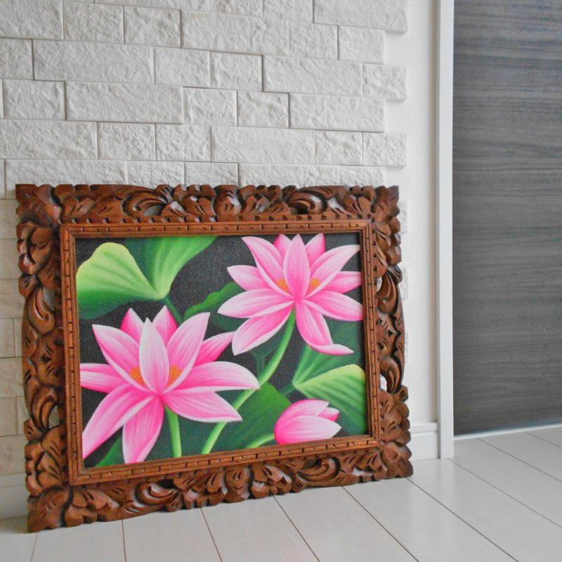 ロータス 蓮の花 絵画 南国 南国風 南国植物 ハス トロピカル アジアン雑貨 ロータス 蓮の花 絵画 南国 南国風 南国植物 ハス トロピカル