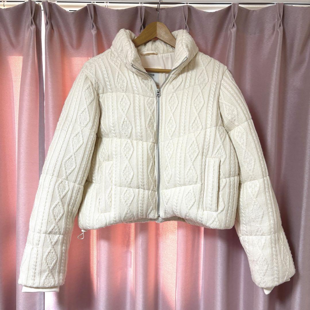 アイボリー キルティング ダウンジャケット zara