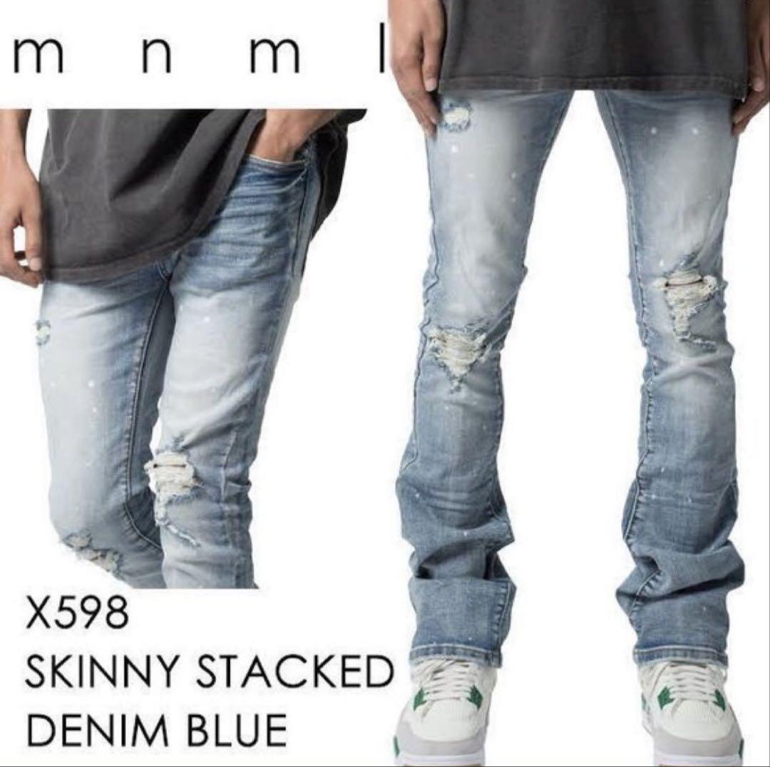 mnml X598 ストレッチスキニースタックデニムパンツ スキニーデニム28