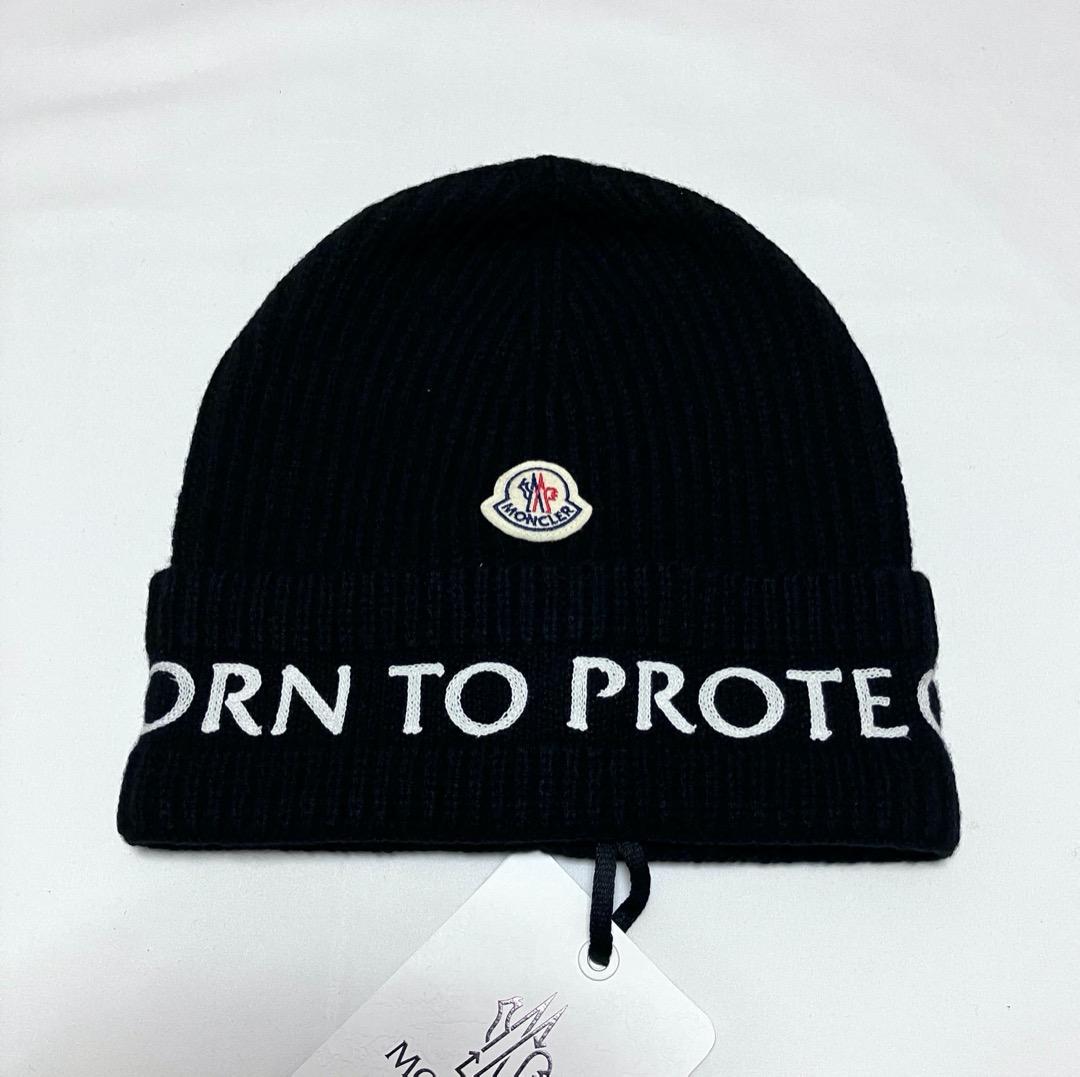 新品 MONCLER 22ss ニットキャップ 黒 6367