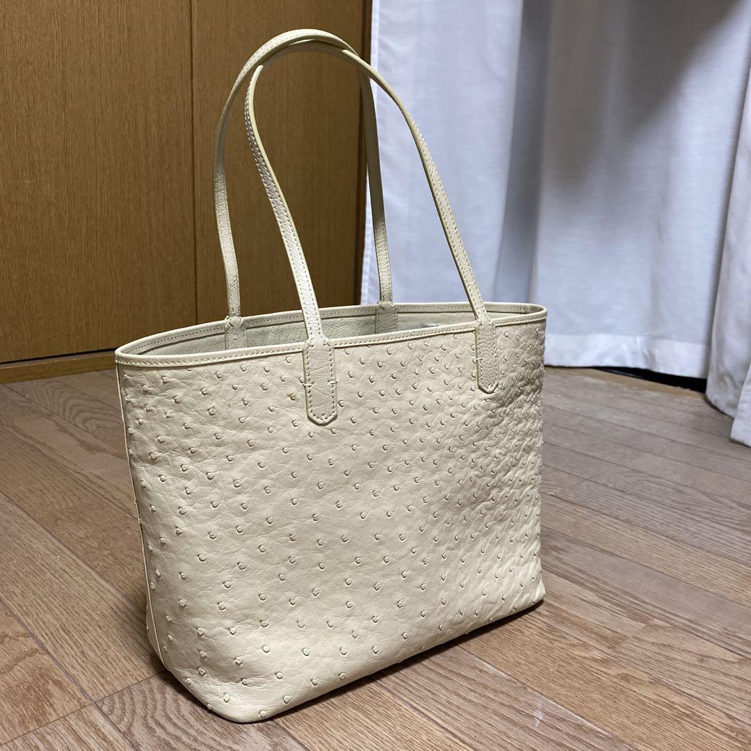 タケチ TAKECHI  オーストリッチ トートバッグ ベージュ
