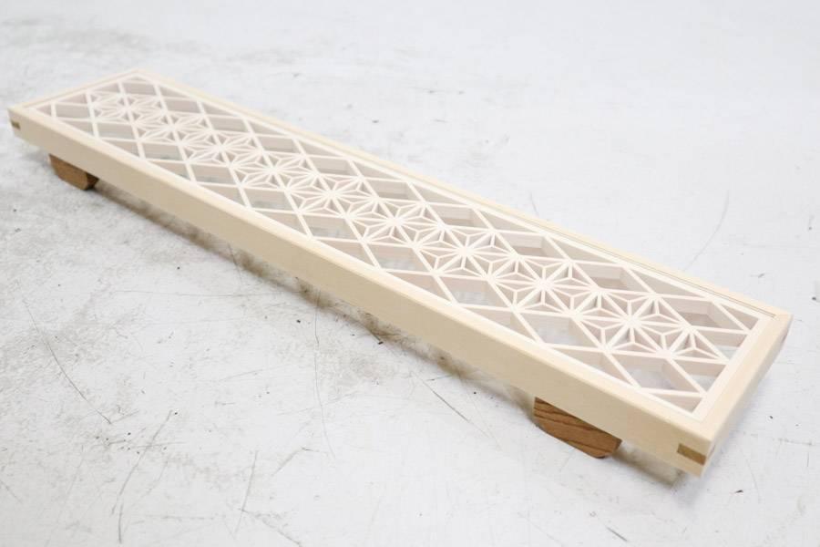 限定SALEHOT 展示品 組子のロングトレー 角麻の葉模様 豊田木工所 伝統工芸品 2種セット ROGfI-m13696713664 正規品セール