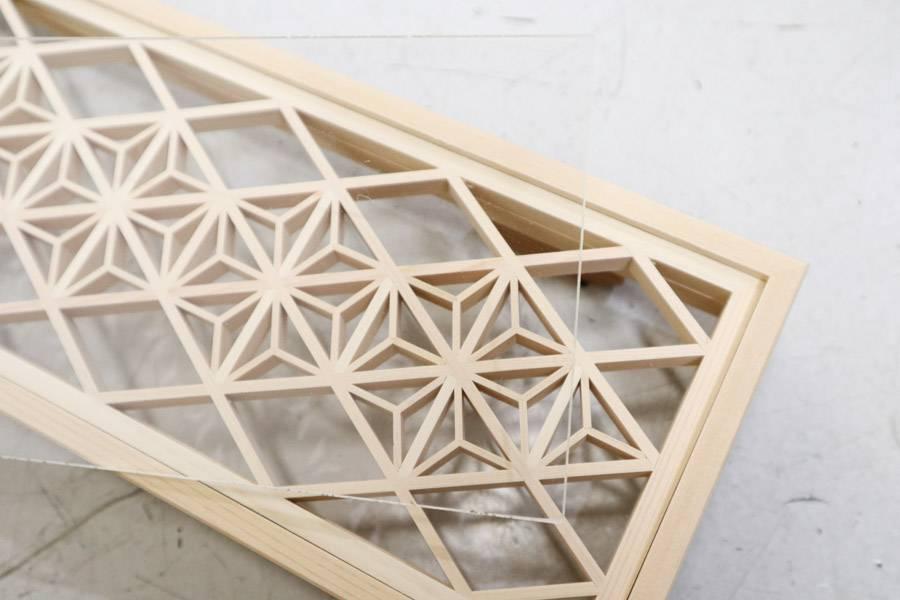 限定SALEHOT 展示品 組子のロングトレー 角麻の葉模様 豊田木工所 伝統工芸品 2種セット ROGfI-m13696713664 正規品セール