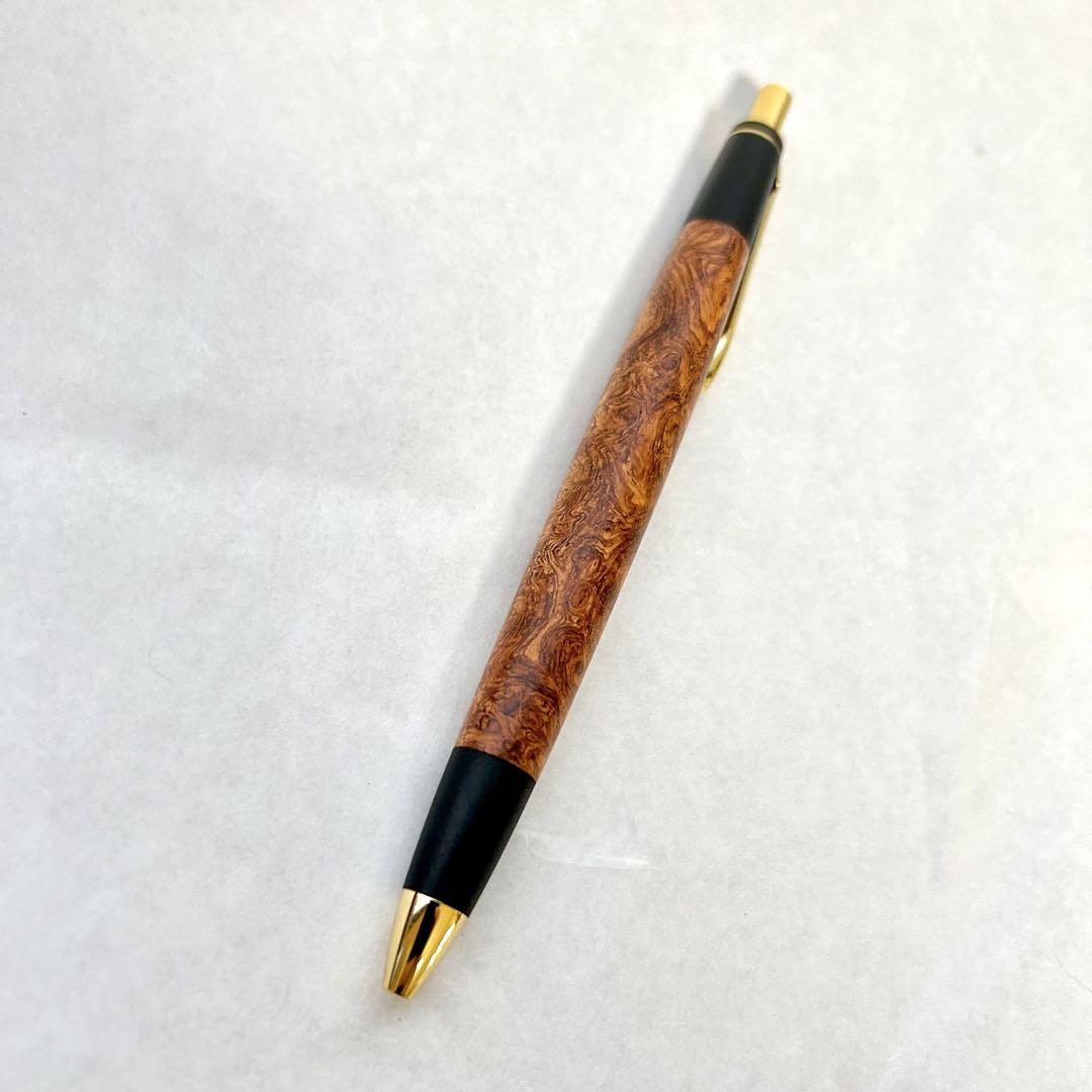 新品未使用】ボナン シャーペン 0.5 真鍮金具 花梨瘤 野原工芸似