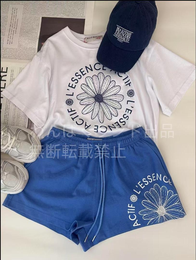 【本物新品保証】 MARDI Mercredi 大人気 花柄プリントTシャツとショートパンツ トップス