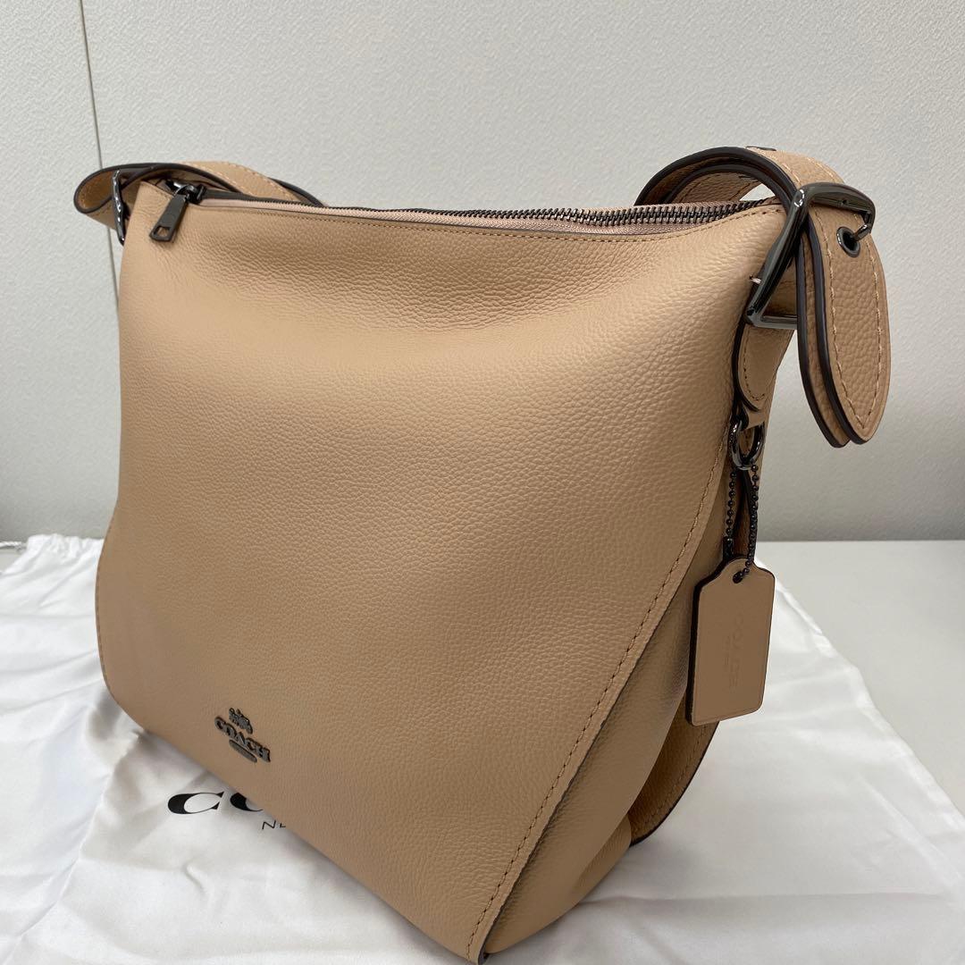 【極美品】COACH コーチ　本革　肩掛けバッグ　ベージュ