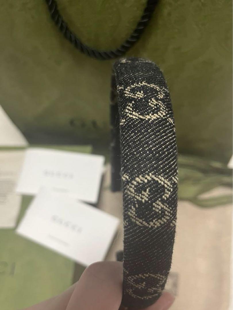 (極美品)GUCCI グッチ　デニムヘアバンド　カチューシャ