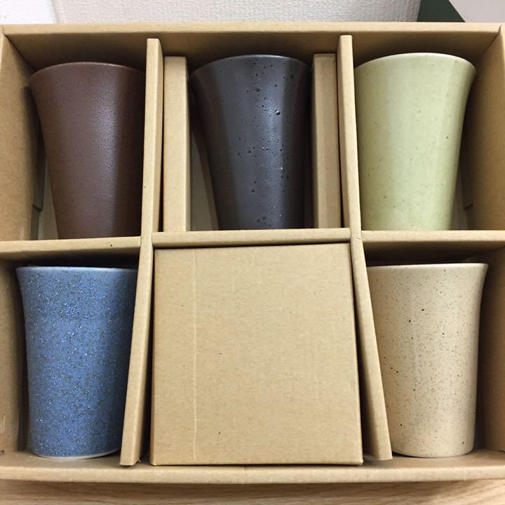 陶器のコップ☆5個セット★D04