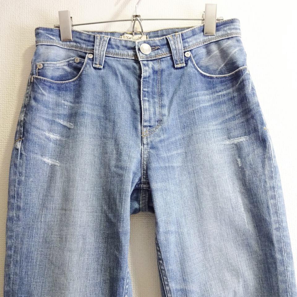 正規店仕入れの ヤヌーク 日本 明青 ストレッチ ストレートデニム 【M】 LOUISE パンツ