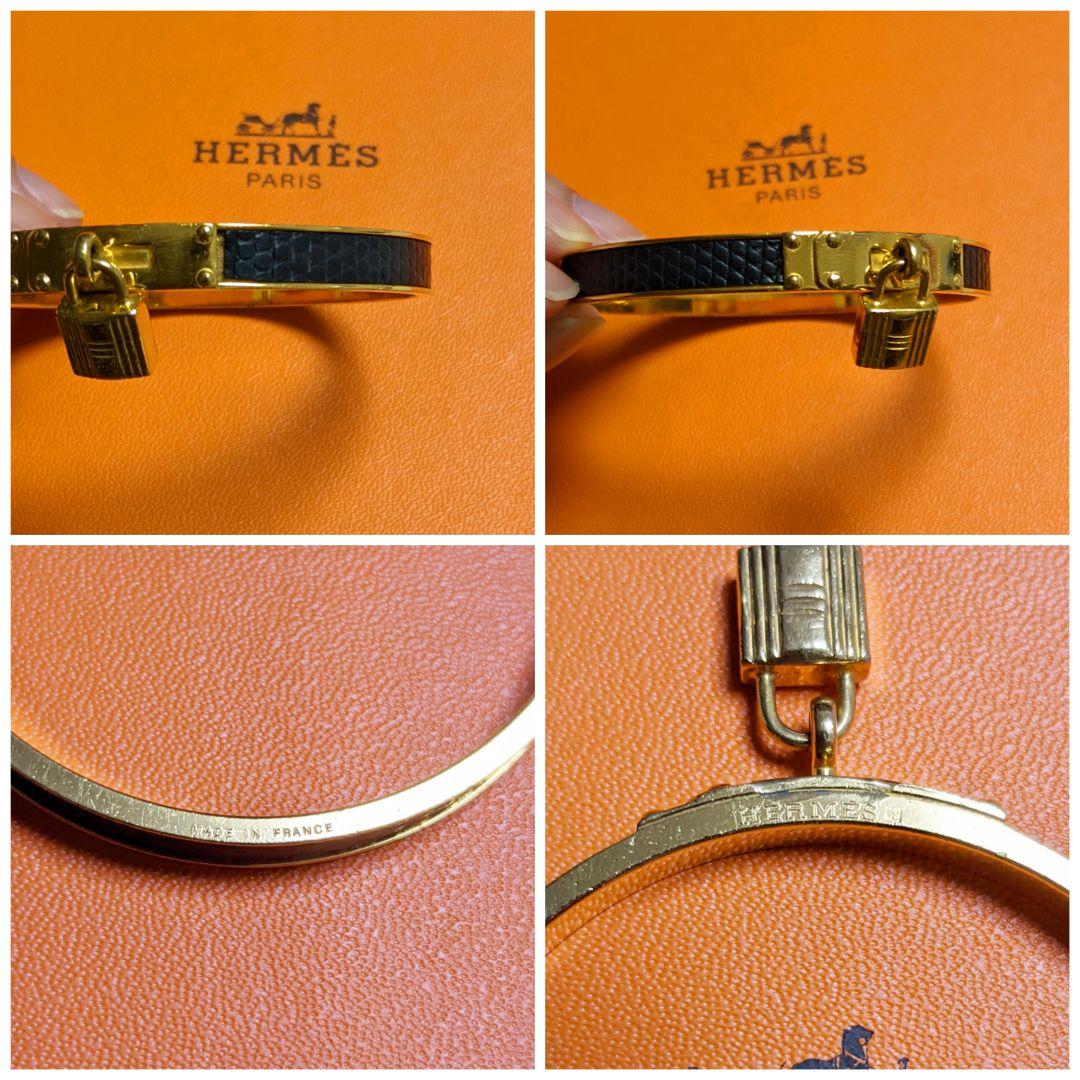 極美品 ケリーバングル ブラック IV9T7-m13724251902 HERMES 人気即納
