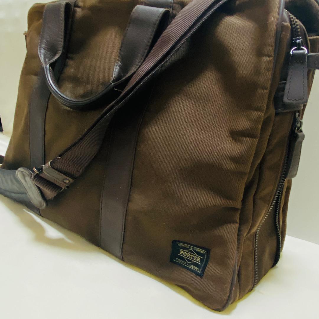 PORTER ポーター　ブリーフケース　ビジネス 2way ショルダー 茶
