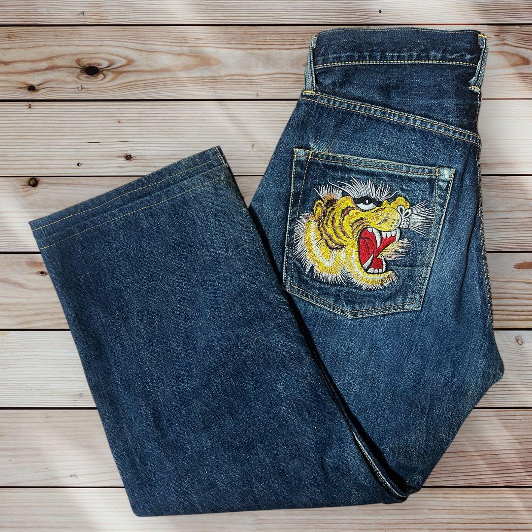 EVISU 阪神タイガース優勝記念 トラxカモメ刺繍 2001 No,2デニム