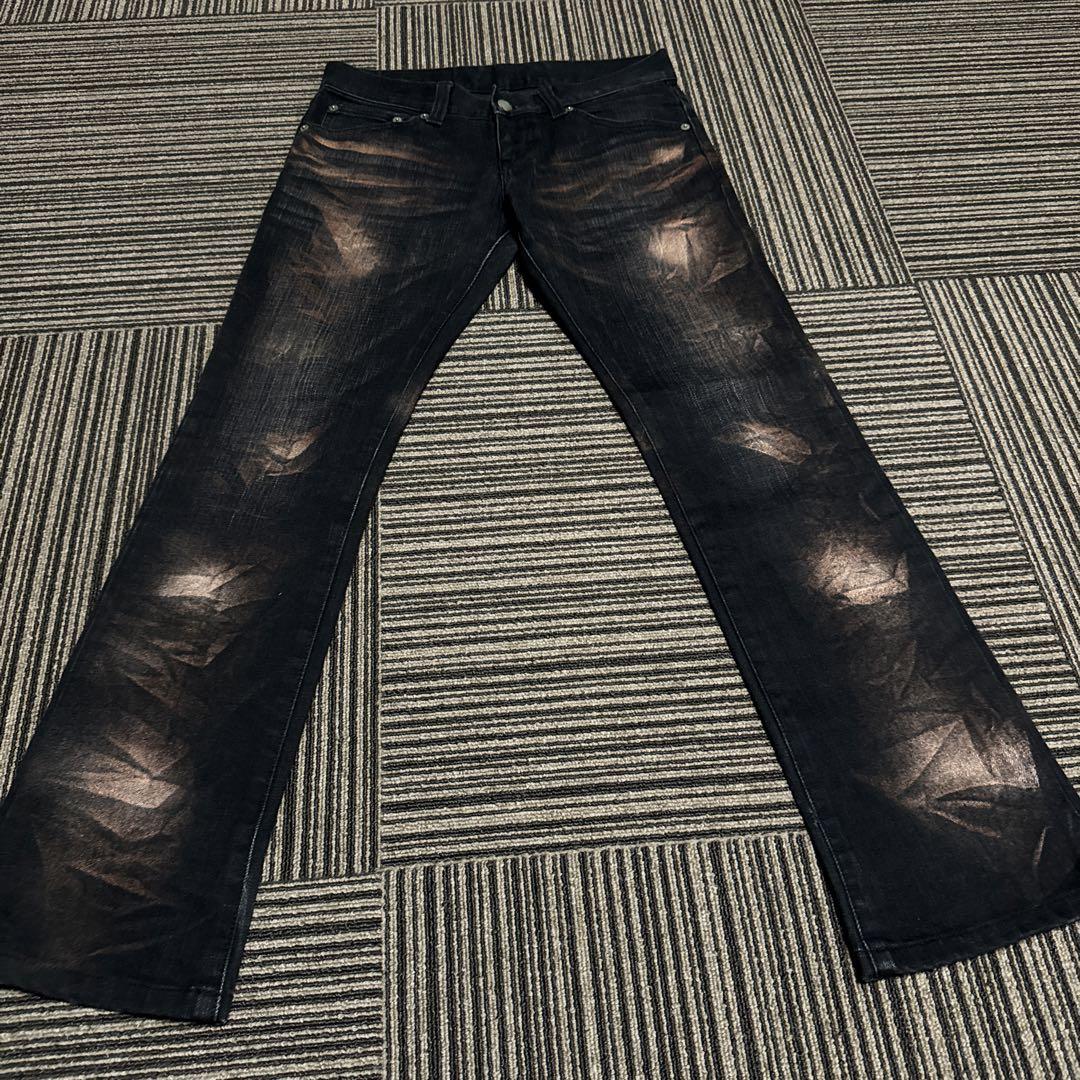 トルネードマート　ブリーチ加工シューカットデニムパンツ